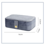 Maxbell Jewelry Box with Mirror Simple Jewelry Travel Case for Rings Earring Pendant Gray