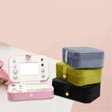 Maxbell Jewelry Box with Mirror Simple Jewelry Travel Case for Rings Earring Pendant Gray