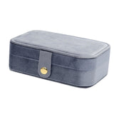 Maxbell Jewelry Box with Mirror Simple Jewelry Travel Case for Rings Earring Pendant Gray