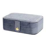 Maxbell Jewelry Box with Mirror Simple Jewelry Travel Case for Rings Earring Pendant Gray