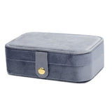 Maxbell Jewelry Box with Mirror Simple Jewelry Travel Case for Rings Earring Pendant Gray