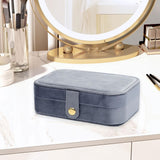 Maxbell Jewelry Box with Mirror Simple Jewelry Travel Case for Rings Earring Pendant Gray