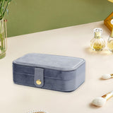 Maxbell Jewelry Box with Mirror Simple Jewelry Travel Case for Rings Earring Pendant Gray