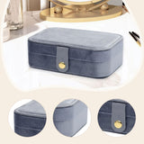Maxbell Jewelry Box with Mirror Simple Jewelry Travel Case for Rings Earring Pendant Gray