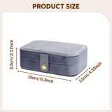 Maxbell Jewelry Box with Mirror Simple Jewelry Travel Case for Rings Earring Pendant Gray
