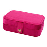 Maxbell Jewelry Box with Mirror Simple Jewelry Travel Case for Rings Earring Pendant Red