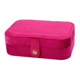 Maxbell Jewelry Box with Mirror Simple Jewelry Travel Case for Rings Earring Pendant Red