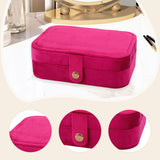 Maxbell Jewelry Box with Mirror Simple Jewelry Travel Case for Rings Earring Pendant Red