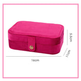 Maxbell Jewelry Box with Mirror Simple Jewelry Travel Case for Rings Earring Pendant Red