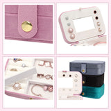 Maxbell Jewelry Box with Mirror Simple Jewelry Travel Case for Rings Earring Pendant Green