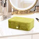 Maxbell Jewelry Box with Mirror Simple Jewelry Travel Case for Rings Earring Pendant Green