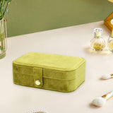 Maxbell Jewelry Box with Mirror Simple Jewelry Travel Case for Rings Earring Pendant Green
