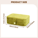 Maxbell Jewelry Box with Mirror Simple Jewelry Travel Case for Rings Earring Pendant Green