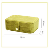 Maxbell Jewelry Box with Mirror Simple Jewelry Travel Case for Rings Earring Pendant Green