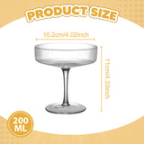 Maxbell Ribbed Coupe Glass Clear Elegant Reusable Drink Glass for Party Events Hotel