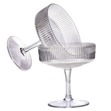 Maxbell Ribbed Coupe Glass Clear Elegant Reusable Drink Glass for Party Events Hotel