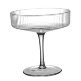 Maxbell Ribbed Coupe Glass Clear Elegant Reusable Drink Glass for Party Events Hotel