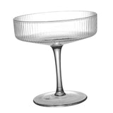 Maxbell Ribbed Coupe Glass Clear Elegant Reusable Drink Glass for Party Events Hotel