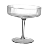 Maxbell Ribbed Coupe Glass Clear Elegant Reusable Drink Glass for Party Events Hotel