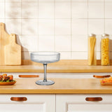 Maxbell Ribbed Coupe Glass Clear Elegant Reusable Drink Glass for Party Events Hotel