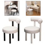 Maxbell Vanity Chair Modern with Backrest Comfortable for Dorm Living Room Apartment Black Leg