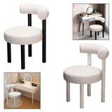 Maxbell Vanity Chair Modern with Backrest Comfortable for Dorm Living Room Apartment Black Leg