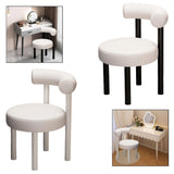 Maxbell Vanity Chair Modern with Backrest Comfortable for Dorm Living Room Apartment Black Leg