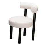 Maxbell Vanity Chair Modern with Backrest Comfortable for Dorm Living Room Apartment Black Leg