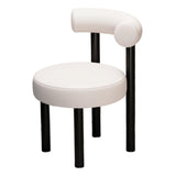 Maxbell Vanity Chair Modern with Backrest Comfortable for Dorm Living Room Apartment Black Leg