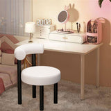 Maxbell Vanity Chair Modern with Backrest Comfortable for Dorm Living Room Apartment Black Leg