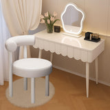 Maxbell Vanity Chair Modern with Backrest Comfortable for Dorm Living Room Apartment White Leg