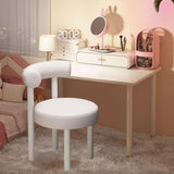 Maxbell Vanity Chair Modern with Backrest Comfortable for Dorm Living Room Apartment White Leg