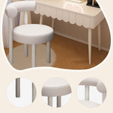 Maxbell Vanity Chair Modern with Backrest Comfortable for Dorm Living Room Apartment White Leg