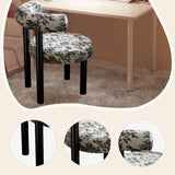 Maxbell Vanity Chair Stable Decoration Comfortable for Apartment Living Room Bedroom Black Leg