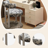 Maxbell Vanity Chair Stable Decoration Comfortable for Apartment Living Room Bedroom White Leg
