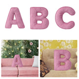 Maxbell Letter Plush Pillow Ornament Educational Plush Toy for Couch Bed Letter A