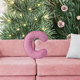 Maxbell Letter Plush Pillow Ornament Educational Plush Toy for Couch Bed Letter C