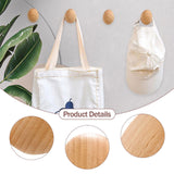 Maxbell 4Pcs Wall Hooks Garage Home Utility Ropes Robe Hat Bedroom Wooden Coat Hooks