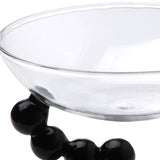 Maxbell Glass Dessert Bowl Multifunctional Food Container for Candy Appetizer Sundae Black