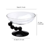 Maxbell Glass Dessert Bowl Multifunctional Food Container for Candy Appetizer Sundae Black