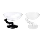 Maxbell Glass Dessert Bowl Multifunctional Food Container for Candy Appetizer Sundae Black