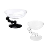 Maxbell Glass Dessert Bowl Multifunctional Food Container for Candy Appetizer Sundae Black