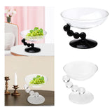 Maxbell Glass Dessert Bowl Multifunctional Food Container for Candy Appetizer Sundae Black