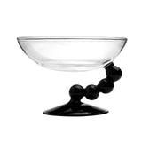 Maxbell Glass Dessert Bowl Multifunctional Food Container for Candy Appetizer Sundae Black