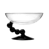 Maxbell Glass Dessert Bowl Multifunctional Food Container for Candy Appetizer Sundae Black