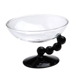Maxbell Glass Dessert Bowl Multifunctional Food Container for Candy Appetizer Sundae Black