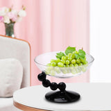 Maxbell Glass Dessert Bowl Multifunctional Food Container for Candy Appetizer Sundae Black