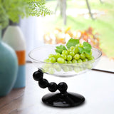 Maxbell Glass Dessert Bowl Multifunctional Food Container for Candy Appetizer Sundae Black