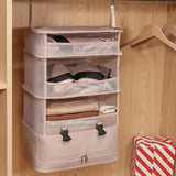 Maxbell Hanging Travel Shelves Bag Packing Cube Portable with Hook Luggage Organizer Khaki