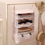 Maxbell Hanging Travel Shelves Bag Packing Cube Portable with Hook Luggage Organizer Khaki